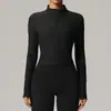 Lulu chamarra deportiva mismo estilo para mujer corte ajustado adelgazante acanalada cuello alto running fitness yoga top cortavientos secado rápido ropa