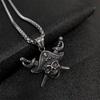 Desenho animado pirata caribenho capitão pirata rei luffy personalidade masculina moda suéter corrente titânio aço colar pingente