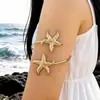 Estilo Resort Oceânico Pulseira Aberta de Estrela do Mar para Praia Mulheres Europeu Americano Transfronteiriço Mais Vendido Novo Anel de Braço Circular Geométrico