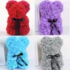 Oso de Rosa Inmortal para el Día de San Valentín para Novia 25cm Oso de Espuma Caja de Regalo Regalo de Navidad Oso para Abrazar