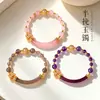 Nova pulseira semi-aberta com contas de ametista natural estilo chinês para mulheres, pulseira de cristal de ágata borboleta de nicho de alta qualidade