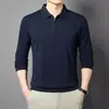 Camisa Polo de Manga Larga con Media Cremallera Estilo Minimalista Japonés de Otoño para Hombre, Color Sólido, Estilo Perezoso, Estética Ins, Versátil, Top con Cuello