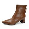 Botines para Mujer, Tacones Altos, Estilo Británico, Nuevos Botines para Mujer 2025, Botas de Moda de Punta Fina a Media Pantorrilla, Tacones Gruesos, Botas de Primavera y Otoño