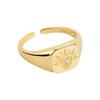 Anillo Ojo del Diablo para Mujer Diseño de Moda Ins Europeo y Americano Ojos de Corazón Incrustados con Zircón Anillo con Patrón de Sello de Ojo Azul