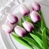 Mini Plástico PU Flor Tulipán Simulación Flor Artificial Transfronterizo Comercio Exterior Flor de Seda Boda Decoración del Hogar Fabricante de Flores Venta al por Mayor