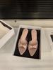 Sandalias Moradas Pequeñas de Tacón Alto con Lazo, Zapatos de Hada para Uso Exterior, Verano 2025 Sandalias de Punta Estilo Francés con Faldas