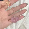 Colgante de Ágata Natural Lichi Jade Congelado Paz para Mujeres, Candado de Paz Buda de Jade Hielo de Alta Calidad, Patrón de Nube Auspiciosa