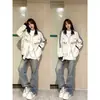 Sudadera de Diseño de Tres Rayas de la Alta Calle Americana para Mujer, Otoño e Invierno, Aspecto Delgado Holgado, Chaqueta Cardigan de Terciopelo con Cremallera