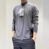 Sudadera Pulóver Casual de Media Cremallera para Hombre, Manga Larga, Cuello Alto, Corte Láser Exterior, Laminada Sin Costuras