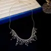 Colar de Franja Estilo Metal Europeu e Americano com Grãos de Arroz, Casual e Simples, Corrente de Clavícula Única e Fashion com Senso de Design, Corrente para Suéter de Nicho