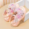 Sandalias para Niña Zapatos Antideslizantes de Princesa 2026 Verano Nuevos Brillantes para Niña Pequeña Strass Cristal Lindo Punta Abierta Dibujos Animados