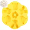 7 Incluso molde de silicona para pastel de dibujos animados, pastel de arroz al vapor, pastel, olla para leche de bebé, molde pequeño para pastel de arroz, molde para alimentos complementarios