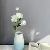 Flor Simulada Lisianthus Blanco Set de Boda Decoración Suave para el Hogar Material para Fotografía Ramo Transfronterizo Flor Artificial