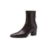 Botas estilizadas, profesionales y adelgazantes de corte ajustado para ir al trabajo, versión coreana Otoño/Invierno 2026, tacón medio grueso, punta redonda, botines cortos elásticos que se ajustan a la pierna para mujer