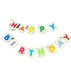Especial transfronterizo para banderín de cumpleaños de fieltro letra arcoíris fiesta banderín inglés cola de pez flor banderín accesorios para fotos