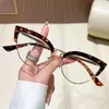 Armação de Óculos de Metal Estilo Gatinho Transfronteiriça Tendência e Fashion Armação de Metal Gatinho Retrô Óculos com Armação de Metal Anti-Luz Azul