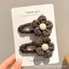 Pinza para el Cabello de Flor con Flequillo Retro para Mujer 2026 Nuevo Estilo Pinza Lateral de Oso Tocado Estilo Coreano Pequeño Chanel Estampado de Leopardo BB Clip