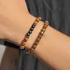 Novo acessório de mão masculino minimalista transfronteiriço pulseira, conjunto de pulseiras de contas de madeira natural, conjunto de contas elásticas empilháveis