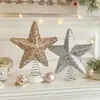 Nuevo Polvo Pegajoso de Espuma Estrella para la Punta del Árbol de Navidad Estrella Explosiva Estrella de Cinco Puntas Decoración Diseño de Escena Navideña Stock Disponible