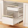 Estante de Almacenamiento para Fregadero de Cocina Multifuncional para Condimentos Platos Fregadero Extraíble Estante de Almacenamiento Cesta Extraíble para Gabinete Estante de Capas