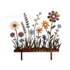 Bestseller transfronteiriço Temu: Estaca de jardim com flor colorida de metal, artesanato em ferro forjado para decoração de quintal externo e gramado