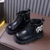 Botas Martin Infantis 2026 Outono/Inverno Novo Estilo Menina Estilo Coreano Laço Botas Princesa Criança Pequena Botas Doces de Cano Curto
