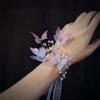 Corsage de pulso casamento noiva damas de honra flor de pulso casamento melhor amiga pulseira estilo floresta crianças dança flor de pulso
