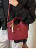 Bolso Bandolera Retro de Cuero Gamuzado Mate Transfronterizo Nuevo Otoño e Invierno para Madre e Hija Bolso Cubo para Mujer 2025