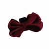 Horquilla con lazo de terciopelo rojo de la princesa Hepburn para mujer, estilo francés, retro, de alta calidad, con flecos.
