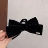 Internet Celebridade Novo Veludo Outono e Inverno Big Bow Grab Clip Elegante Moda Da Menina Parte De Trás Da Cabeça Tubarão Clipe Acessórios De Cabelo