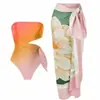 Traje de Baño Conservador Conjunto Europeo y Americano 2025 Cubre Vientre Delgado Vacaciones Playa Aguas Termales Bikini Conjunto Retro Francés
