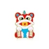 Insignia de Danza del León Marea Nacional Año Nuevo Estilo Chino Broche de León Danza del León de la Ópera de Pekín Lindo Regalo Dibujos Animados Joyería para Fiesta de Estudiantes
