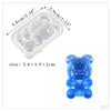 Molde de oso semi-tridimensional de epoxi de cristal para bricolaje, molde de silicona con colgante de oso, conejo y ratón tridimensional