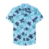 Camisa Hawaiana con Dibujos Animados Impresión 3D Cuello Redondo Manga Corta Sin Planchar Camisa para Hombre Top Casual