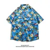 Camisa Hawaiana de Playa para Hombre de Manga Corta Verano Vacaciones en la Costa de Sanya Estilo Tailandés Retro Puerto Secado Rápido Top