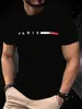 Camiseta de Verano para Hombre Nueva con Estampado de Letras de Manga Corta Tendencia Camiseta Casual para Hombre de Cuello Redondo