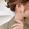 Brincos de Diamante de Duplo Círculo com Design de Nicho Coreano, Novos Acessórios de Orelha da Moda, Brincos para Mulheres com um Toque de Luxo, Versátil e Elegante
