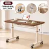 Mesa de Computador Móvel, Mesa de Cabeceira Personalizada para Quarto, Mesa Simples de Estudo para Casa de Estudante, Mesa de Escritório Ajustável com Manivela