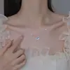 Collar de Mariposa de Cristal de Hielo Sueño de Mariposa para Mujer Ins de Gama Alta Nicho Diseño de Lujo Ligero Colgante Versátil Personalidad Joyería Elegante