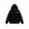 Moletom feminino estilo high street americano 2026 com letras de espuma, cores contrastantes e três listras, top da moda outono/inverno
