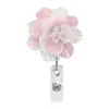 Insignia de Hebilla de Flor Médica Regalo con Cuentas Giratorias Carrete Fácil Clip para Maestro Estudiante Hebilla de Identificación de Fácil Extracción Telescópica