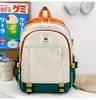 Mochilas Escolares para Meninos e Meninas, Color Block, Grande Capacidade, Mochilas Novas Leves e Versáteis para Alunos do Ensino Fundamental, Adequadas para Séries 3-6, Transfronteiriça