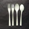 Nuevo juego de cuchara y tenedor con mango de amor creativo de paja de trigo, tenedor para postre y fruta, cuchara para niños