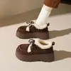 Botas de Nieve Populares y Zapatos de Algodón Invierno 2025 Nuevos Plataforma de Suela Gruesa para Aumentar la Altura Zapatos Birkenstock para Mujer Forrados de Felpa para Mantener el Calor para Ropa de Exterior