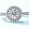 Anel de Moissanite brilhante de luxo leve de moda europeia e americana Anel de Mosanite de alta qualidade 925 Silver Incrustado D Color para cross-border