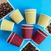 Copo de Papel 4oz 115ml Venda Direta de Fábrica com Logo Personalizado Impresso Copo Descartável para Café Copo para Bebida Quente Copo Ondulado Anti-Escaldante