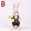 Figura de Animal Conejo de Paja Grande Hecha a Mano para Exportación, Regalo de Jardín de Infancia Estilo Bosque, Decoración del Hogar, Arreglo Pastoral