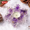 Portavelas Decorativos Originales de Piedra Natural de Cristal Transfronterizo con Forma de Copo de Nieve Adornos Decoración Navideña para el Hogar Velas Creativas Manualidades Venta al por Mayor