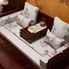 Almofada de Sofá Redwood, Almofada de Sofá Estilo Chinês de Luxo Leve, Espuma de Madeira Sólida de Alta Qualidade, Látex, Bordada, Espessada, Tapete Antiderrapante