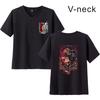 Transfronteiriço ATTACK ON TITAN Gigante de Ataque Animação Periférico Estampa Moda Feminina Gola V Casais Manga Curta